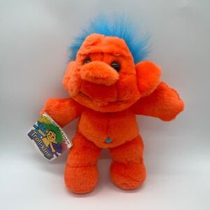 Vintage 1991 Troll-kins Plush Orange Blue Hair APSCO Troll Doll Toy with Tags